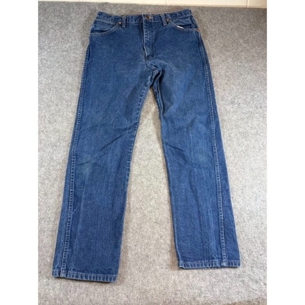 Vintage Wrangler 13MWZ Cowboy Cut Jeans Mens 36x32 Blue Denim Straight Leg 70s
